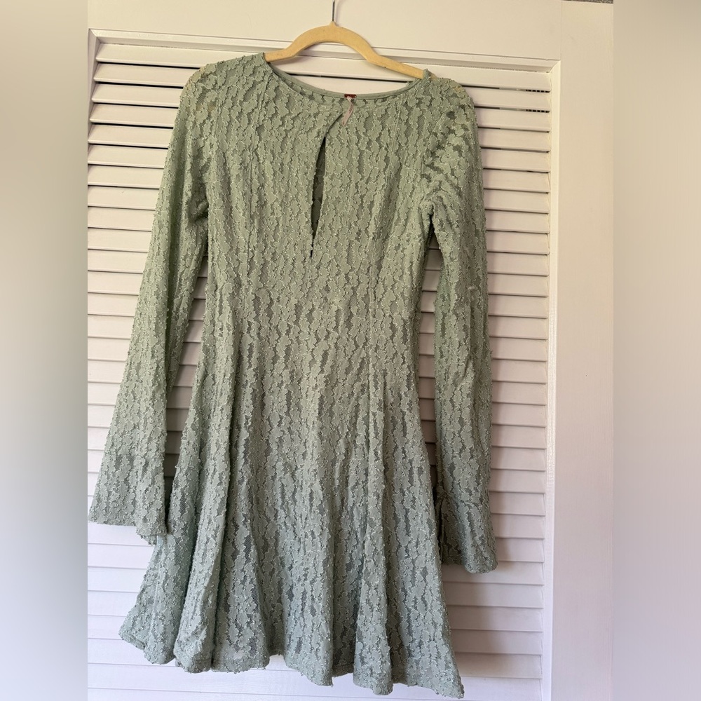 Free People Lace Keyhole mini dress